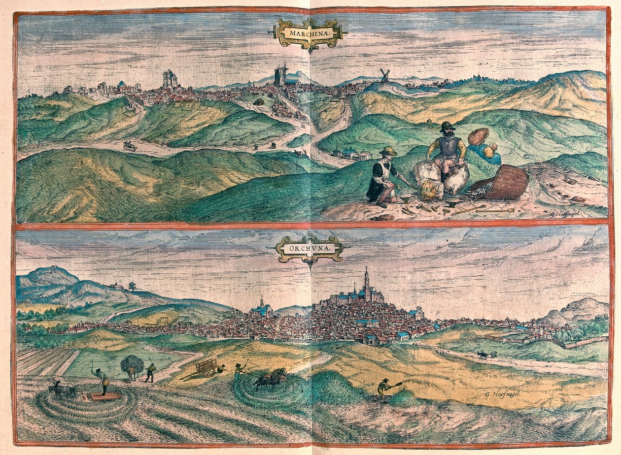 Marchena - Osuna, Catalunya, Spanien - i "Civitates Orbis Terrarum" av Georg Braun, Köln 1617 av Georg Braun