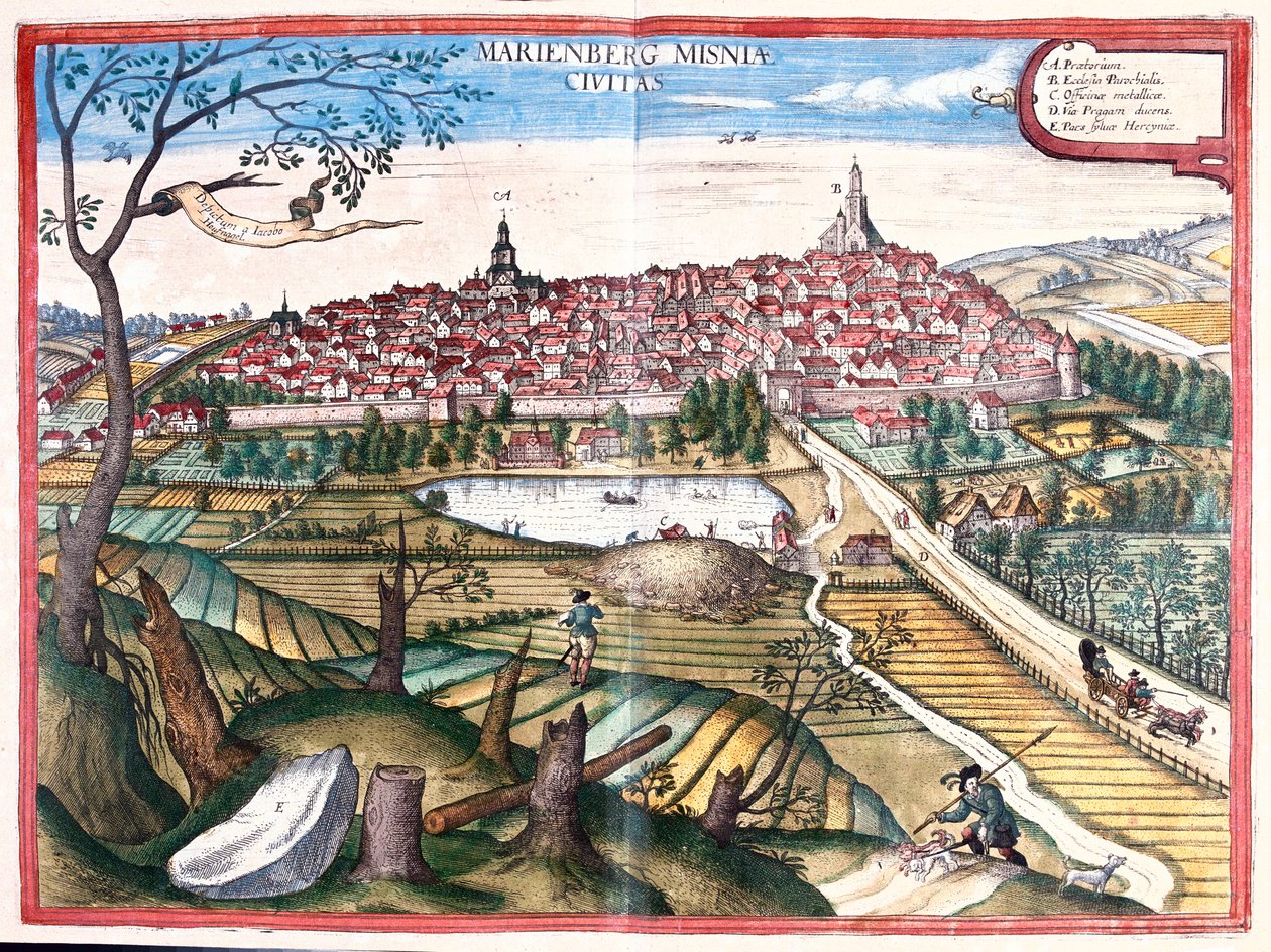 Marienberg, Tyskland - i "Civitates Orbis Terrarum" av Georg Braun, Köln 1617 av Georg Braun
