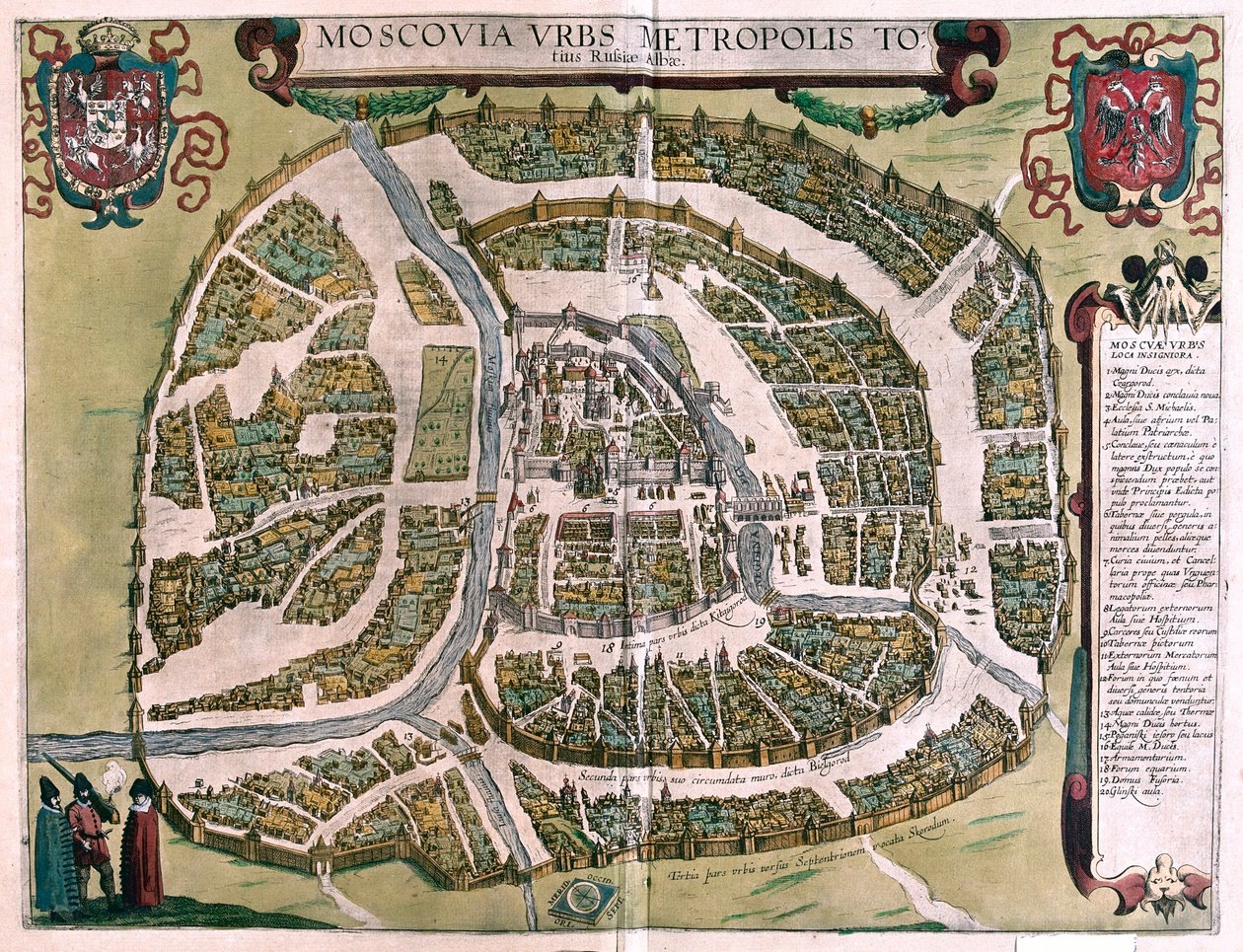 Moskva, Ryssland - i "Civitates Orbis Terrarum" av Georg Braun, Köln 1617 av Georg Braun
