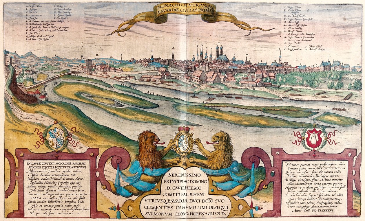 München, Tyskland - i "Civitates Orbis Terrarum" av Georg Braun, Köln 1617 av Georg Braun