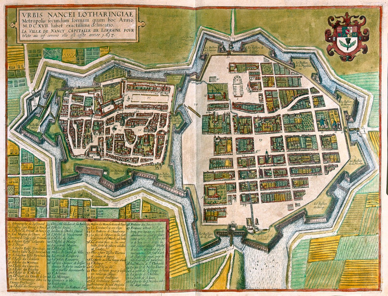 Nancy, Frankrike - i "Civitates Orbis Terrarum" av Georg Braun, Köln 1617 av Georg Braun