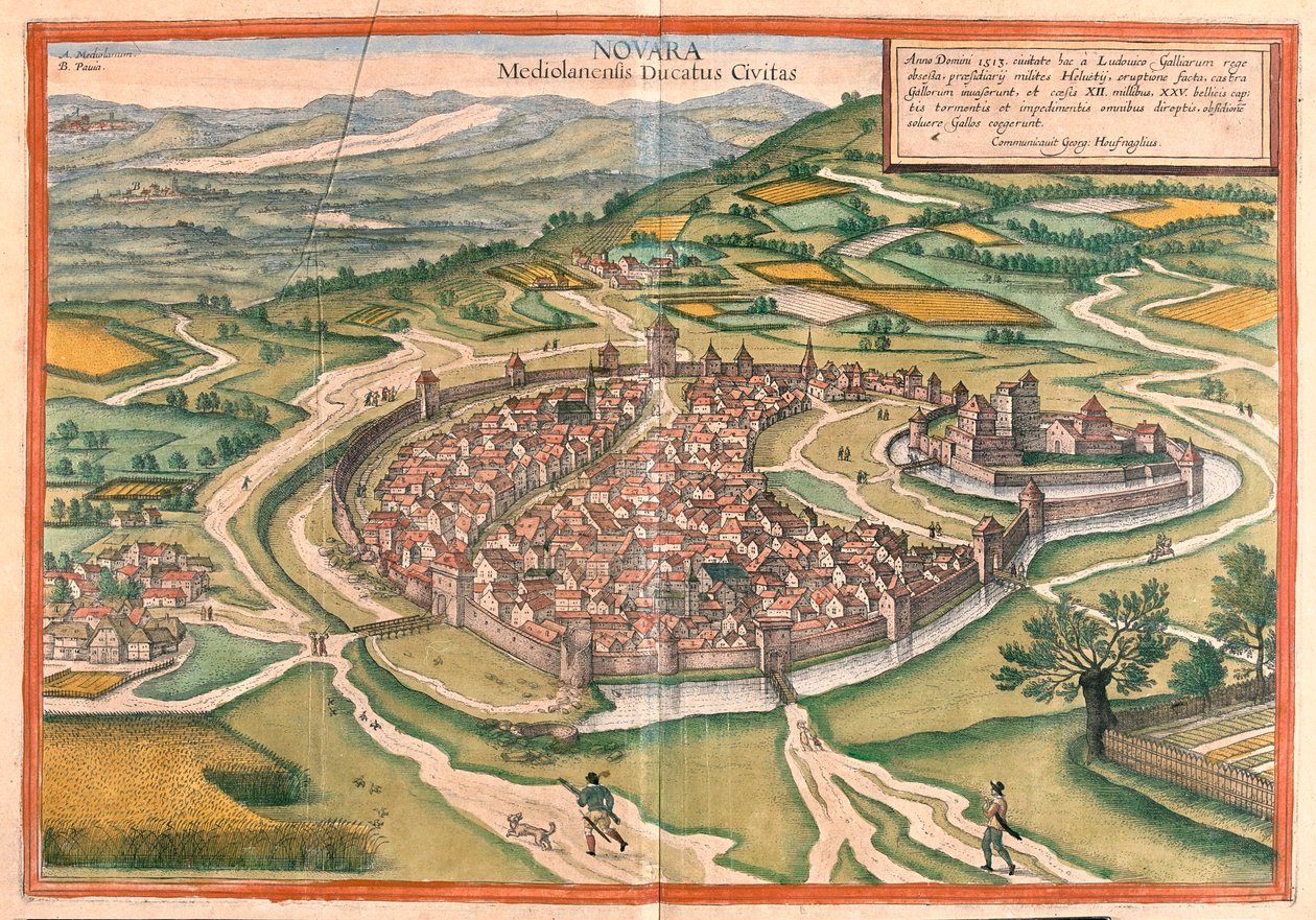 Novara, Italien - i "Civitates Orbis Terrarum" av Georg Braun, Köln 1617 av Georg Braun