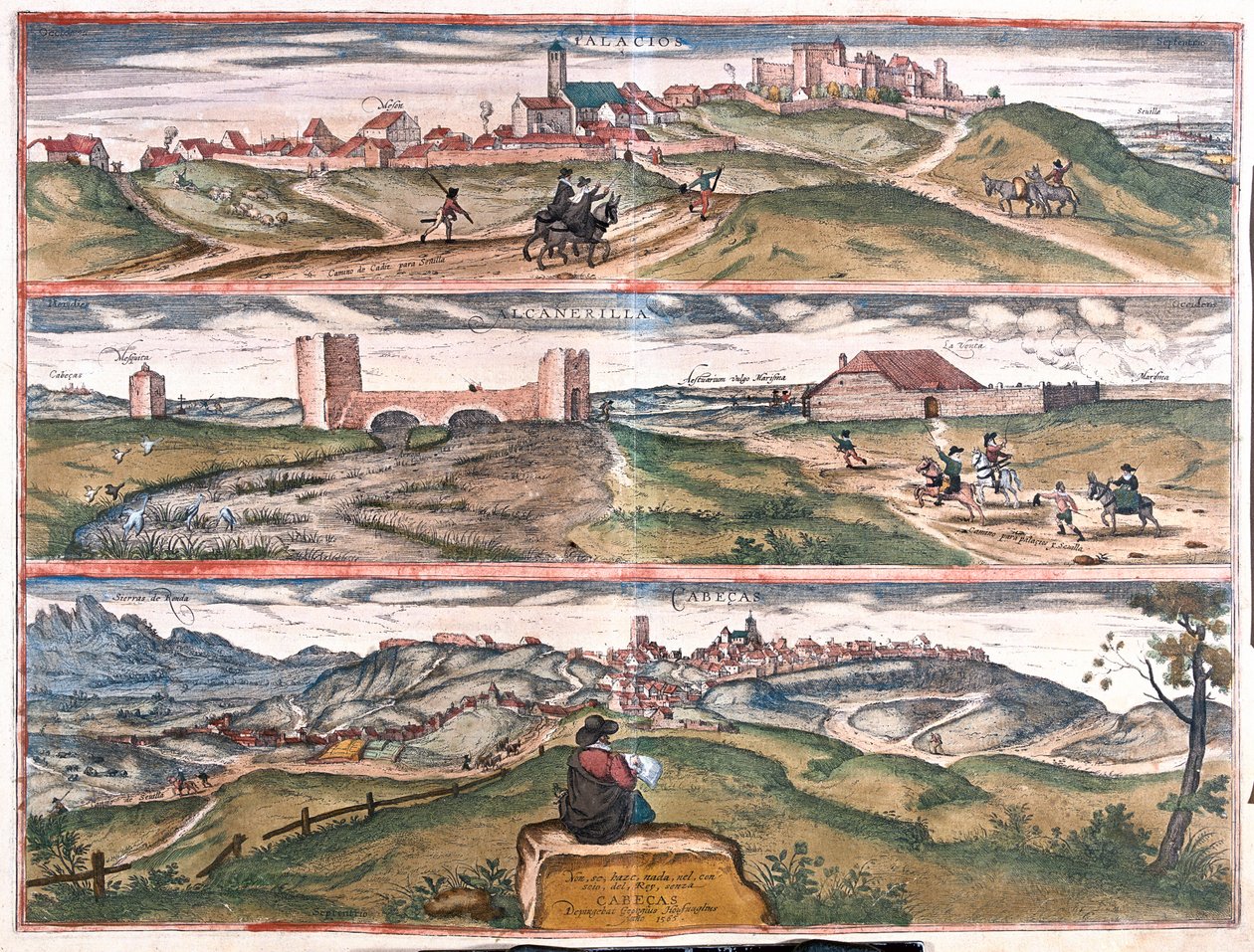 Plasencia - Alcantara - Cabezas, Spanien - i "Civitates Orbis Terrarum" av Georg Braun, Köln 1617 av Georg Braun