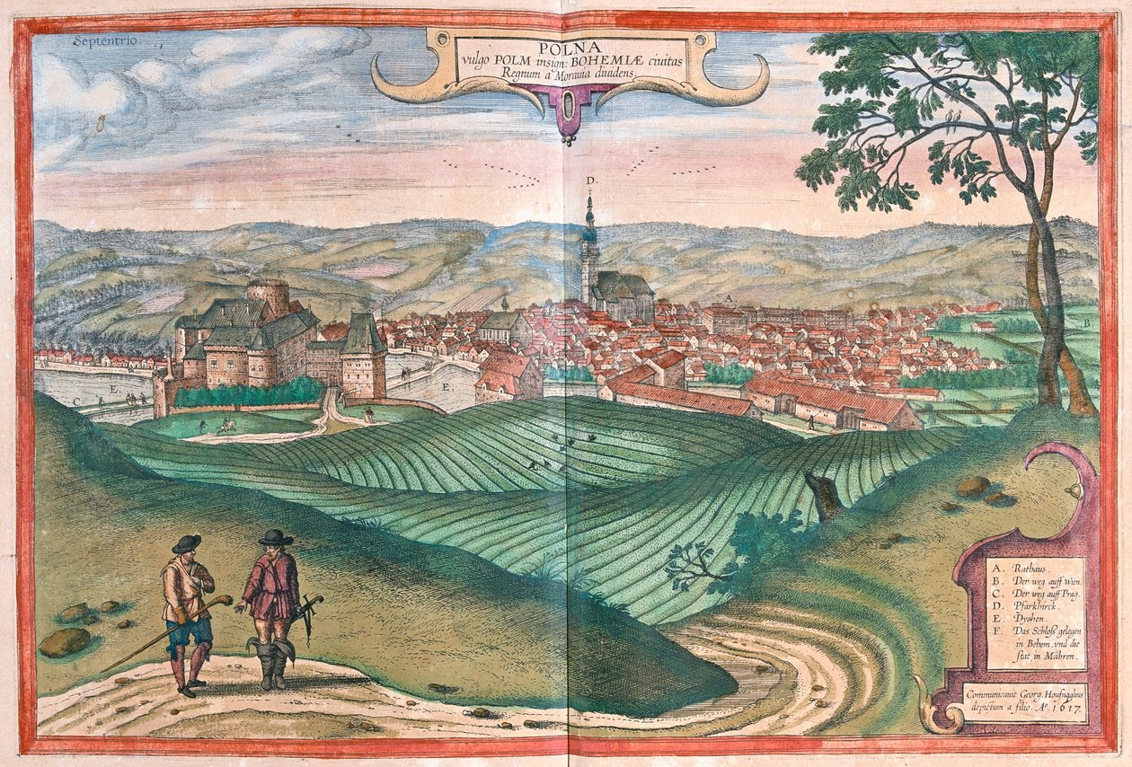 Polna (Böhmen), Tjeckien - i "Civitates Orbis Terrarum" av Georg Braun, Köln 1617 av Georg Braun