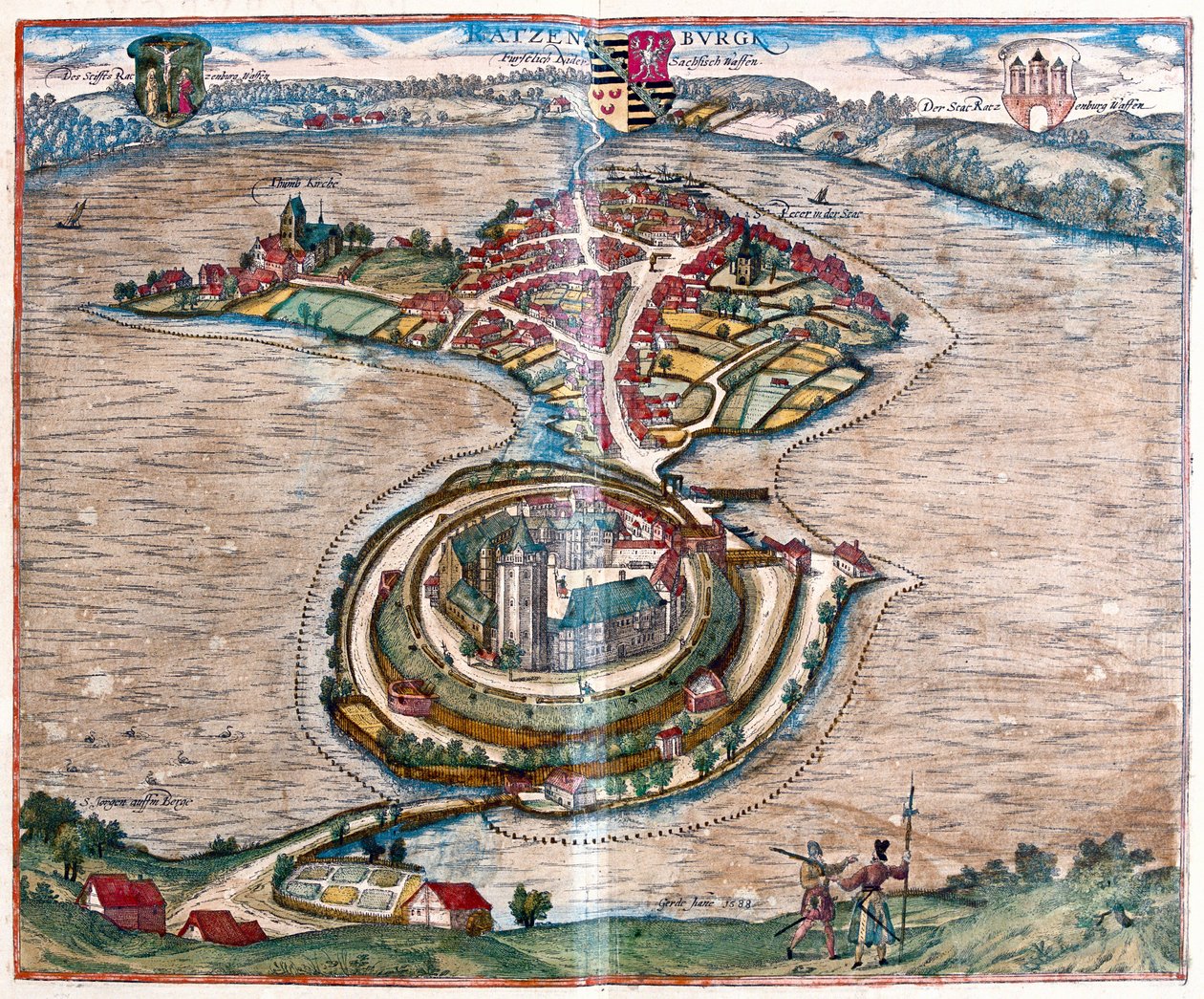 Ratzeburg, Tyskland - i "Civitates Orbis Terrarum" av Georg Braun, Köln 1617 av Georg Braun