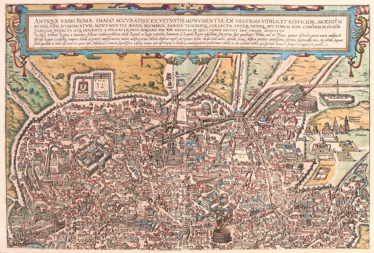 Roma, Italien - i "Civitates Orbis Terrarum" av Georg Braun, Köln 1617 av Georg Braun