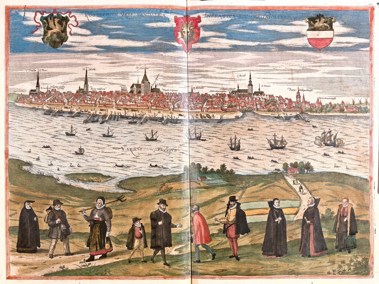 Rostock, Tyskland - i "Civitates Orbis Terrarum" av Georg Braun, Köln 1617 av Georg Braun