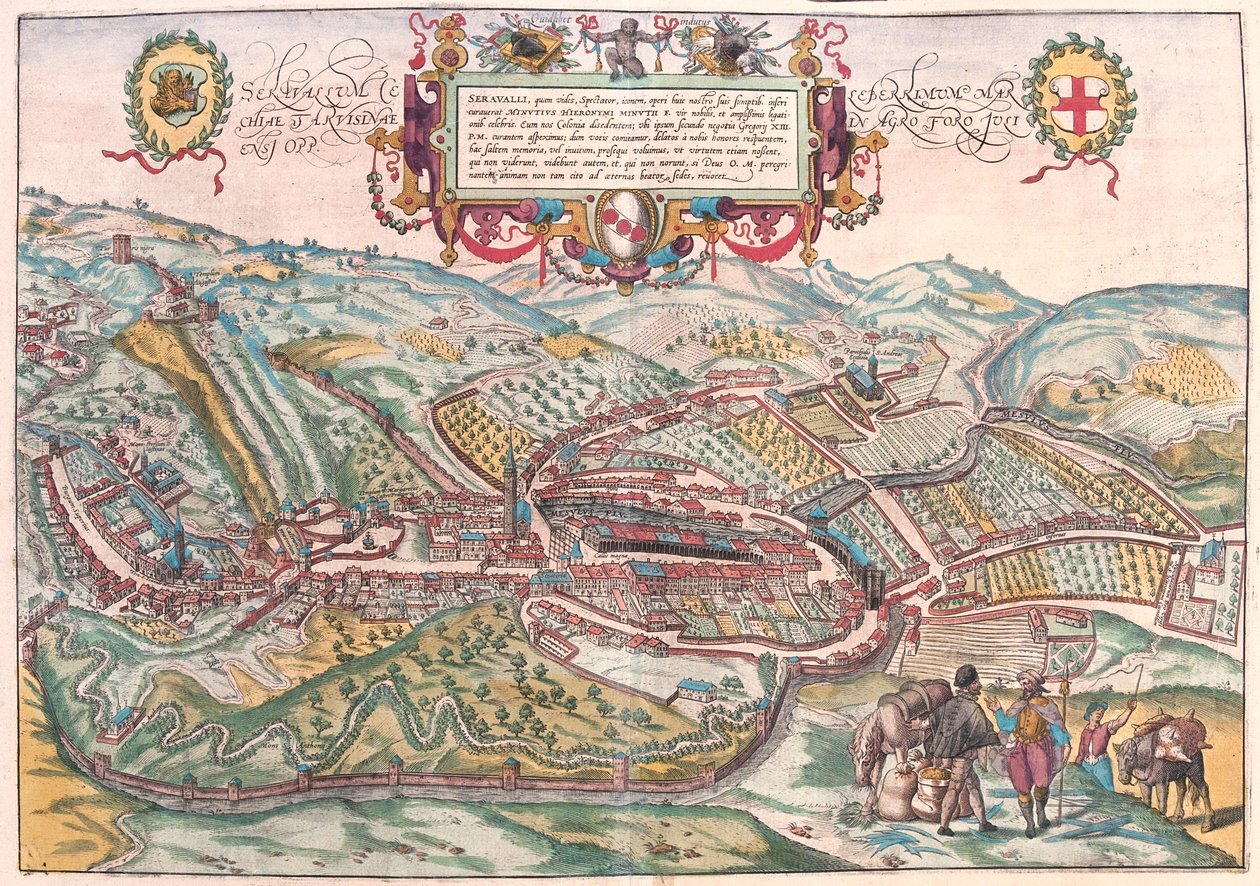 Serravalle, Vittorio Veneto (Treviso), Italien - i "Civitates Orbis Terrarum" av Georg Braun, Köln 1617 av Georg Braun