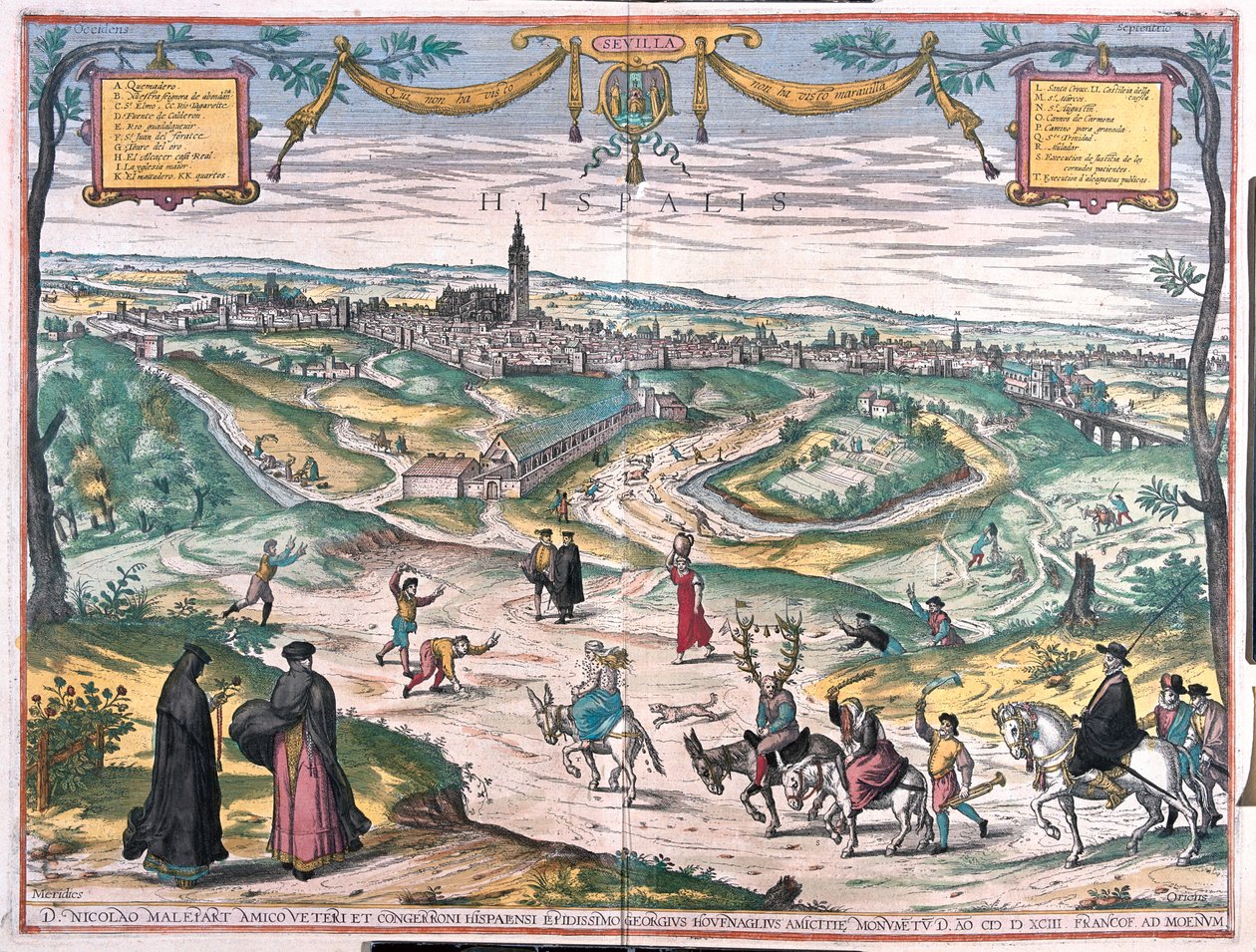 Seviglia, Spanien - i "Civitates Orbis Terrarum" av Georg Braun, Köln 1617 av Georg Braun