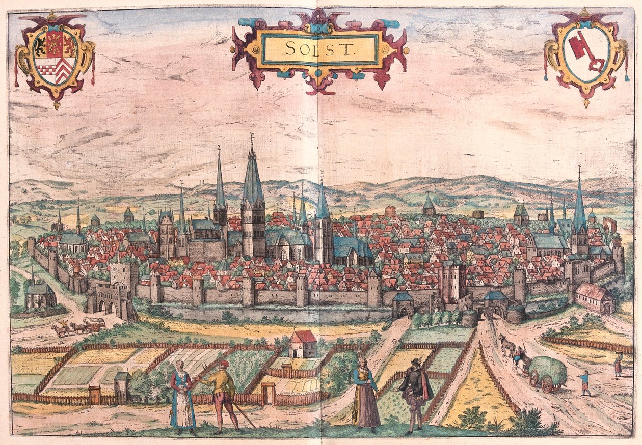 Soest, Tyskland - i "Civitates Orbis Terrarum" av Georg Braun, Köln 1617 av Georg Braun