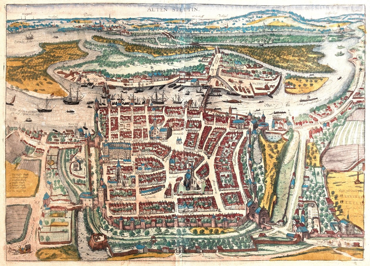 Szczecin, Polen - i "Civitates Orbis Terrarum" av Georg Braun, Köln 1617 av Georg Braun