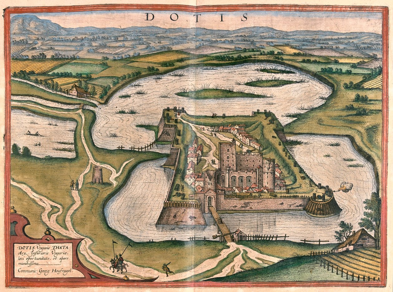 Tata, Ungern - i "Civitates Orbis Terrarum" av Georg Braun, Köln 1617 av Georg Braun