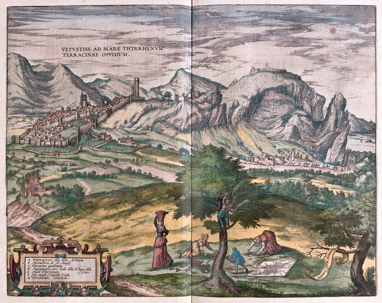 Terracina, Italien - i "Civitates Orbis Terrarum" av Georg Braun, Köln 1617 av Georg Braun
