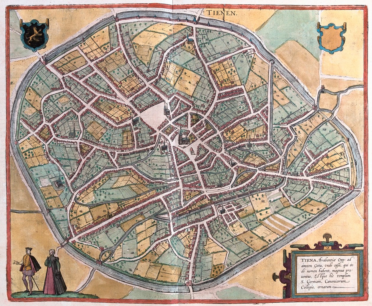 Tienen, Belgien, i "Civitates Orbis Terrarum" av Georg Braun, Köln 1617 av Georg Braun