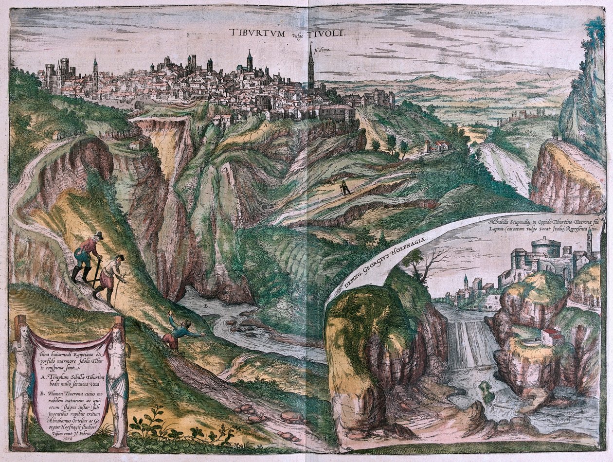 Tivoli, Italien - i "Civitates Orbis Terrarum" av Georg Braun, Köln 1617 av Georg Braun