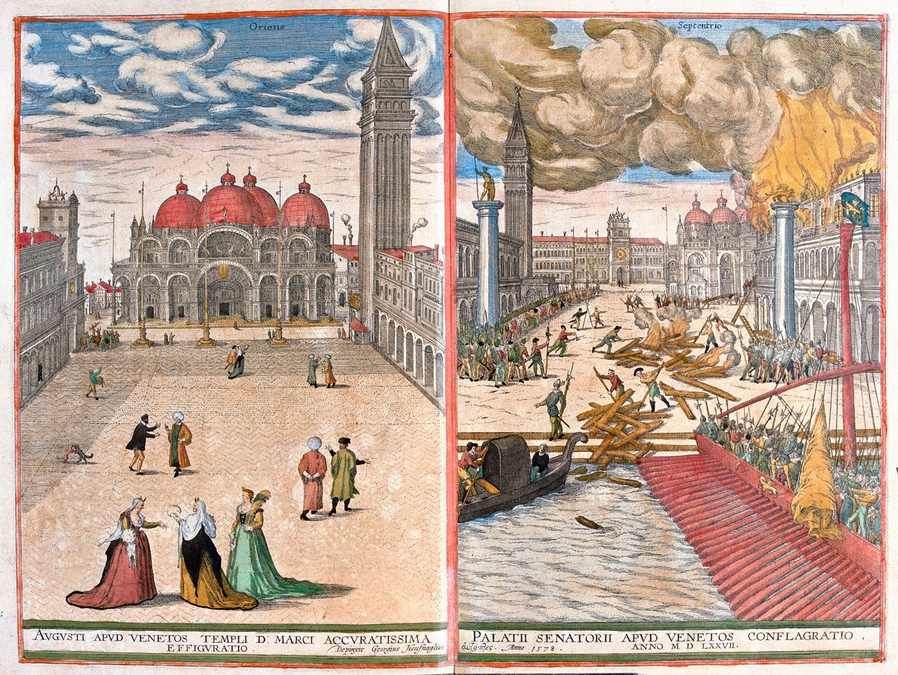 Venedig - San Marco, Italien - i "Civitates Orbis Terrarum" av Georg Braun, Köln 1617 av Georg Braun
