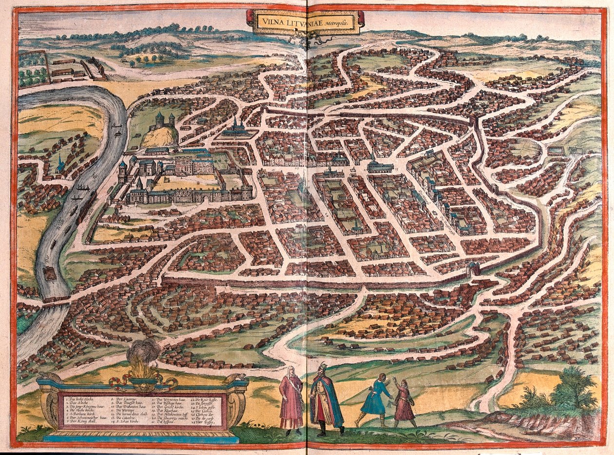 Vilnius, Litauen - i "Civitates Orbis Terrarum" av Georg Braun, Köln 1617 av Georg Braun