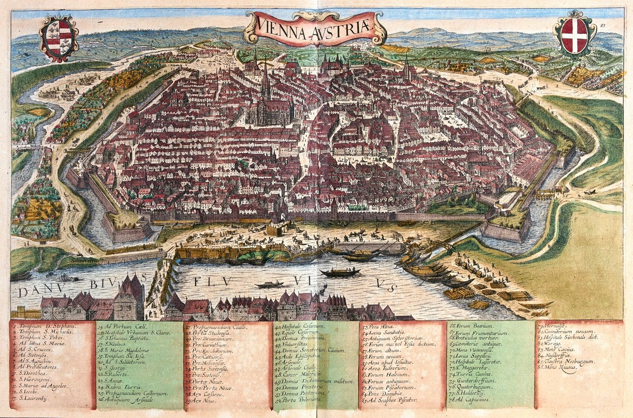 Wien, Österrike - i "Civitates Orbis Terrarum" av Georg Braun, Köln 1617 av Georg Braun