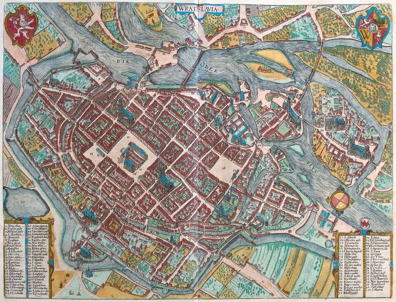 Wroclaw, Polen - i "Civitates Orbis Terrarum" av Georg Braun, Köln 1617 av Georg Braun