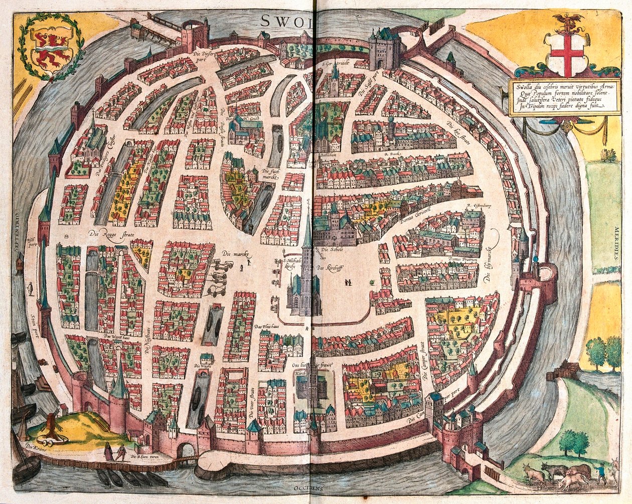 Zwolle, Nederländerna - i "Civitates Orbis Terrarum" av Georg Braun, Köln 1617 av Georg Braun