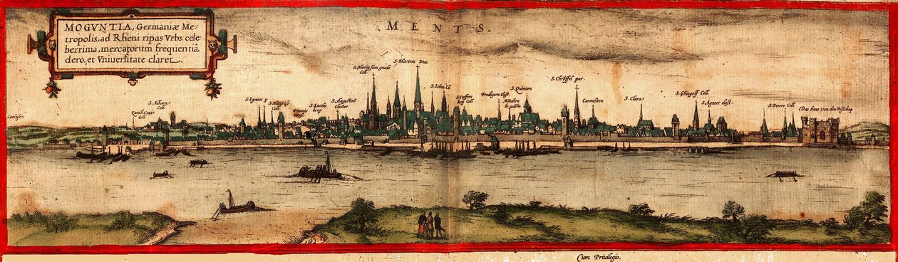 Utsikt över Mainz, 1572 av Georg Braun und Franz Hogenberg
