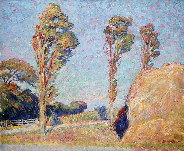 Poplar in the Wind (olja på duk) av Georg Burmester