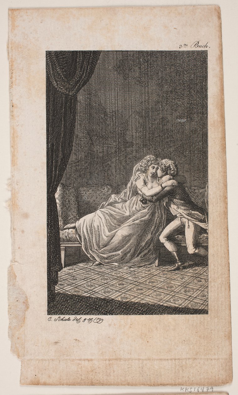 Illustration med älskande par av Georg Christian Schule