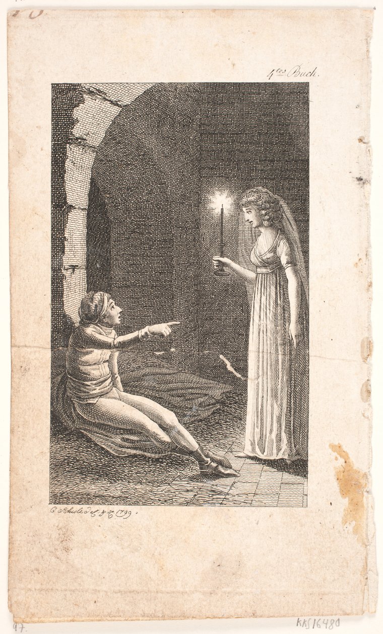 Illustration med fängelse scen av Georg Christian Schule