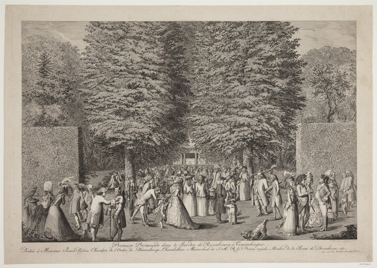Första promenaden i Rosenburgträdgården i Köpenhamn av Georg Christian Schule
