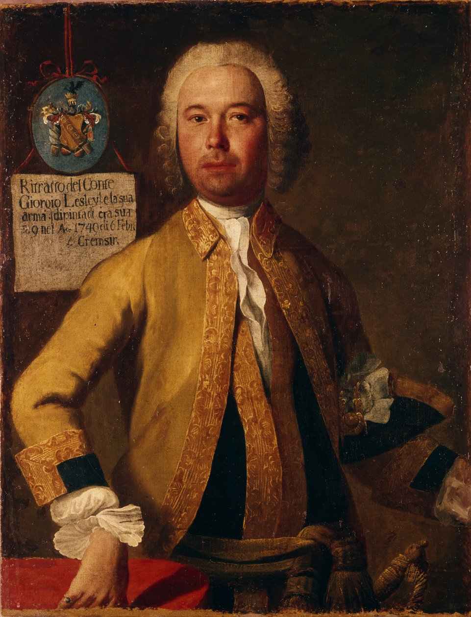 Porträtt av general greve George Lesley 1720-1772, 1749 av Georg Christoph Grooth