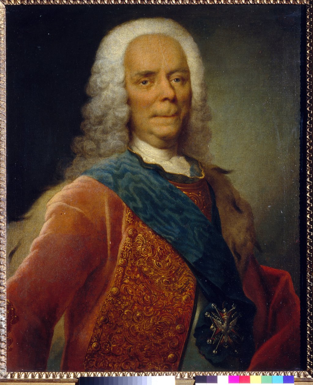 Porträtt av prins Vasili Vladimirovich Dolgorukov (1667-1746) - Peinture de Georg Christoph Grooth (1716-1749), Olja på duk före 1746 - Statens Tretjakovgalleri, Moskva 76x62,5 - av Georg Christoph Grooth