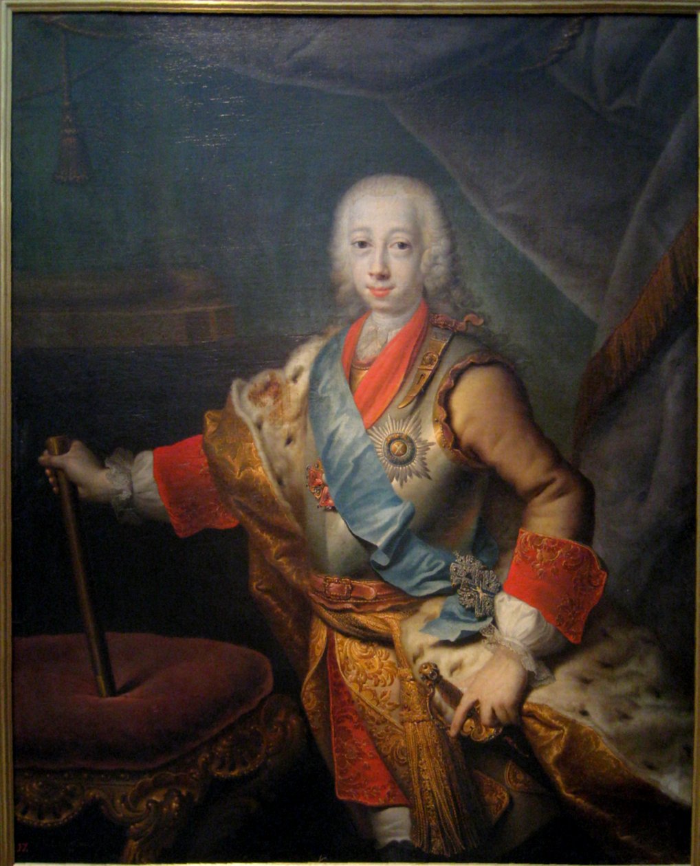 Porträtt av storhertig Peter Fedorovich (senare kejsar Peter III) av Georg Cristoph Grooth
