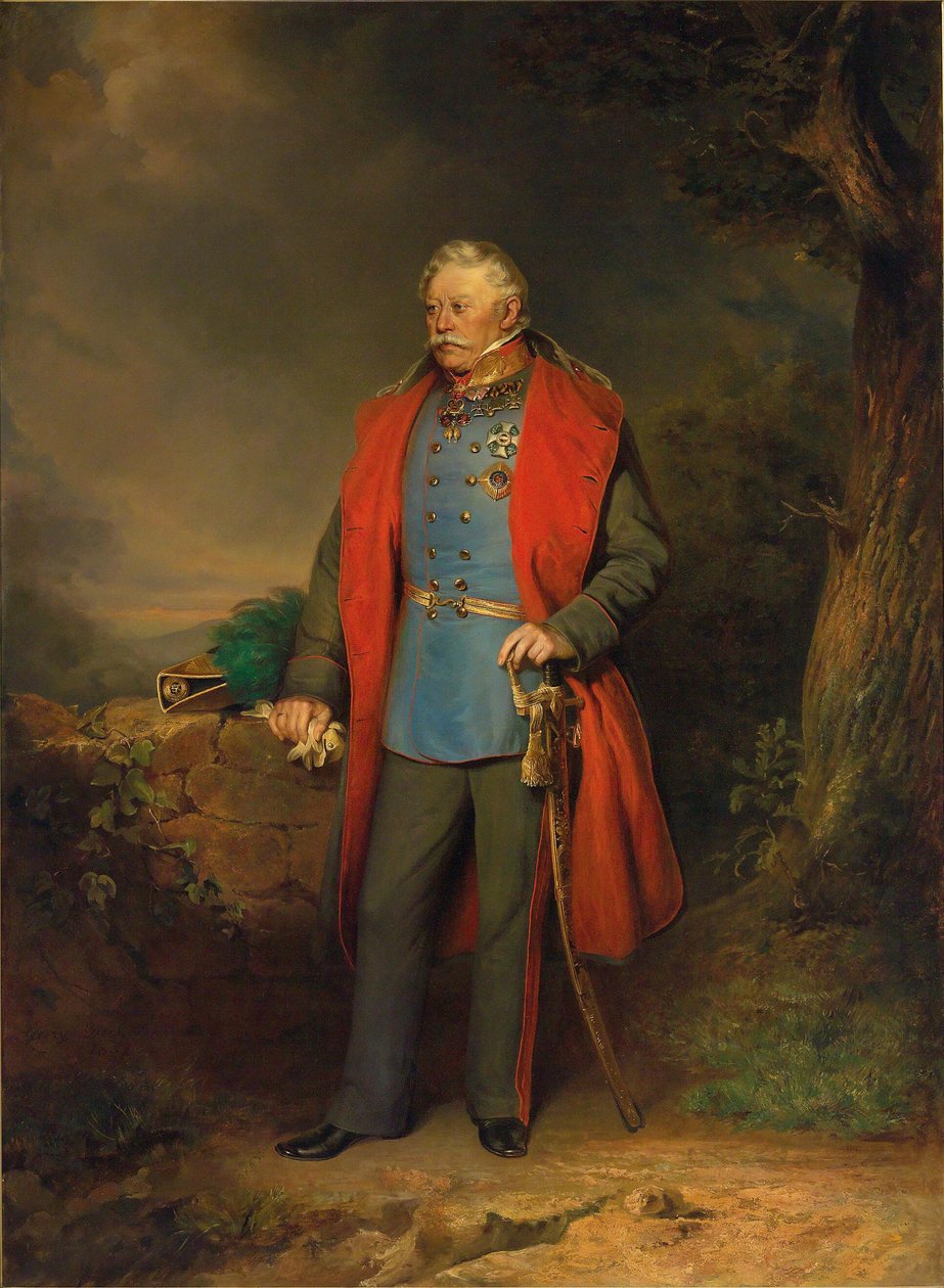 Fältmarskalk greve Johann Joseph Wenzel Radetzky av Radetz, porträtt i helfigur av Georg Decker