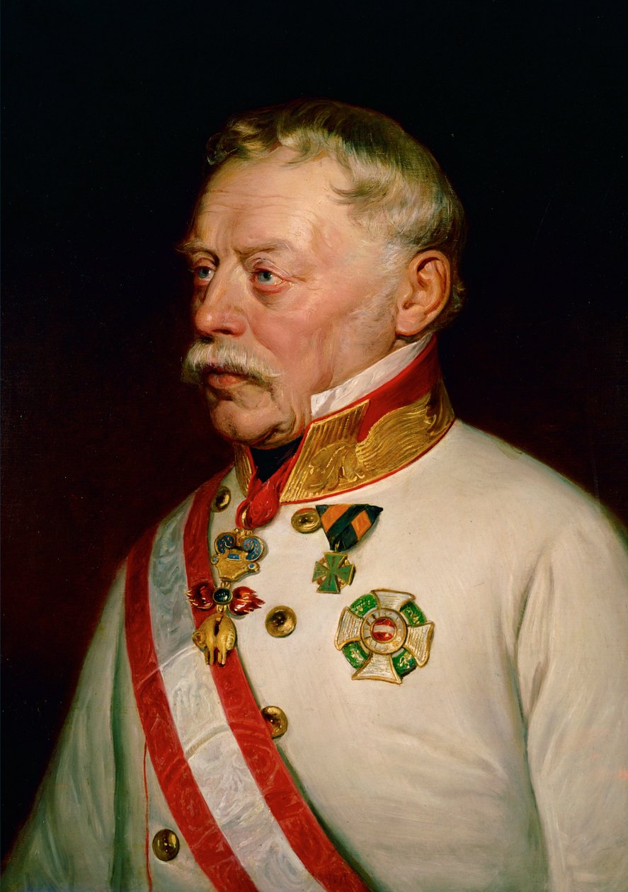 Fältmarskalk Johann Joseph Wenzel Radetzky von Radetz ... (målning på duk) av Georg Decker