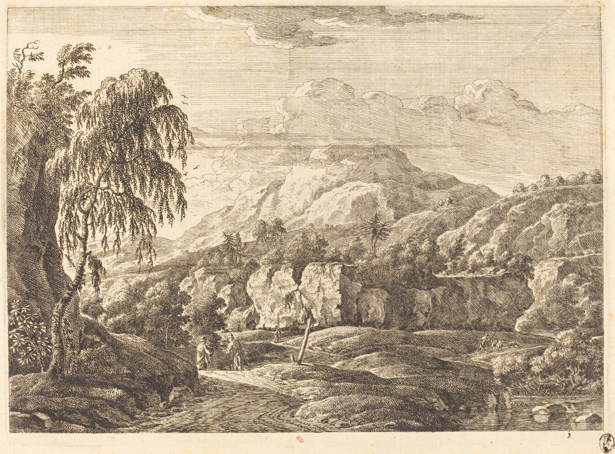 Landskap med kors och figurer av Georg Eisenmann
