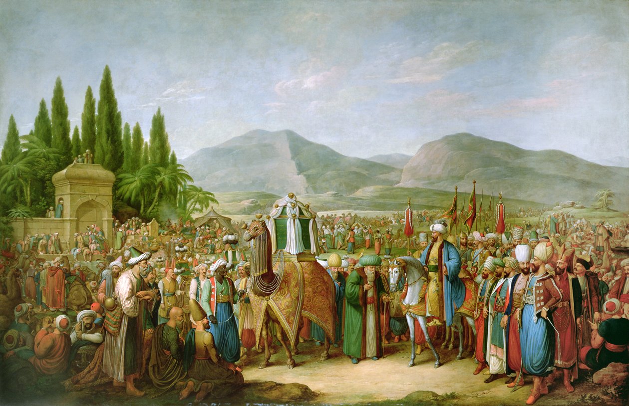 Emir Bechir Shihab II, härskare över Libanon, hyllar Ibrahim Pasha, inför St Jean dAcre 1831 av Georg Emanuel Opitz