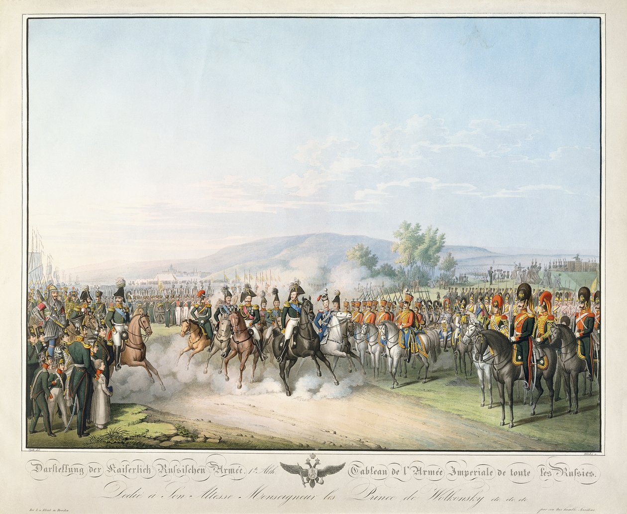 Tabell över hela Rysslands kejserliga armé, från "Tableau des Armees de l"Europe", av Ludwig Von Kleist, ca 1828-1845 av Georg Emanuel Opitz