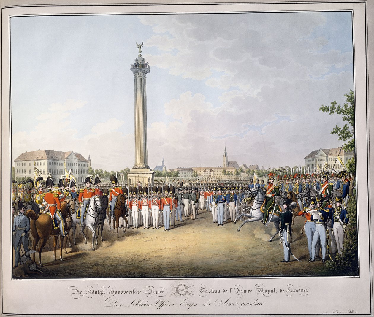 Bord över den kungliga armén i Hannover, från "Tableau des Armees de l"Europe", av Luwig Von Kleist, ca 1828-1845 av Georg Emanuel Opitz