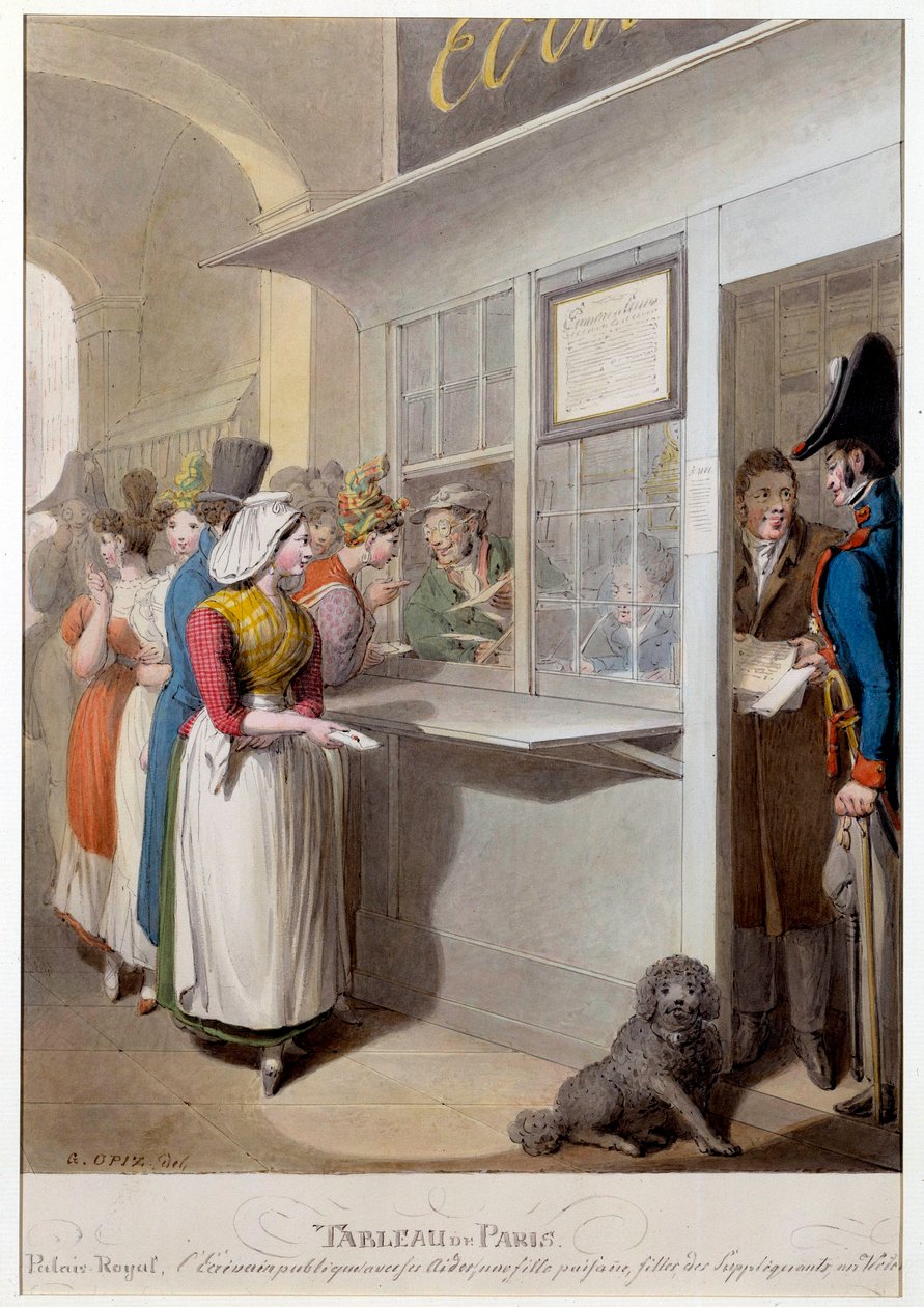 Den offentliga författaren till Kungliga slottets litografi av George Emanuel Opitz (1775-1841) 1800-talets Paris, Musee Carnavalet av Georg Emanuel Opitz