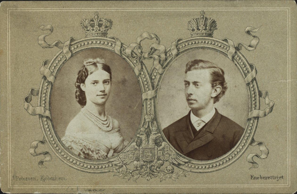 Storhertig Nicholas Alexandrovich av Ryssland 1843-1865 och prinsessan Dagmar av Danmark, 1865. av Georg Emil Hansen