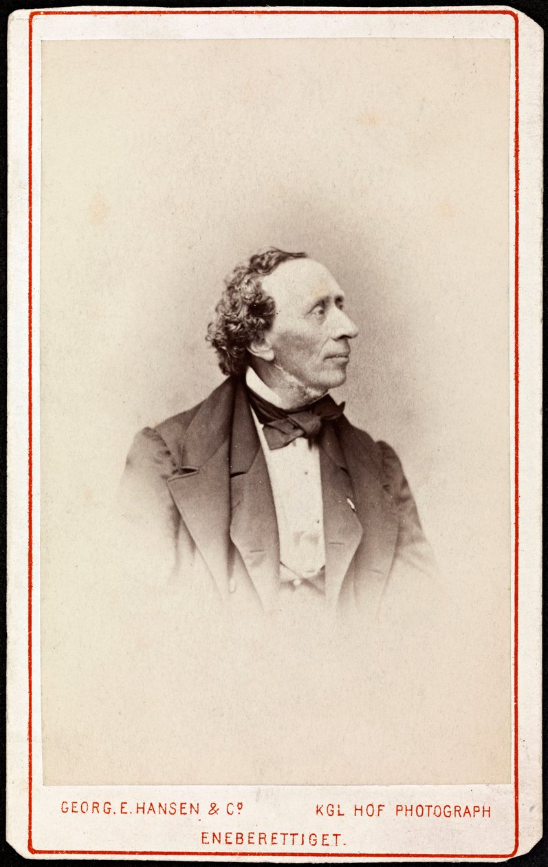Porträtt av Hans Christian Andersen (1805-1875), av Hansen, Georg Emil (1833-1891). Fotografi, c. 1871. Privat samling av Georg Emil Hansen