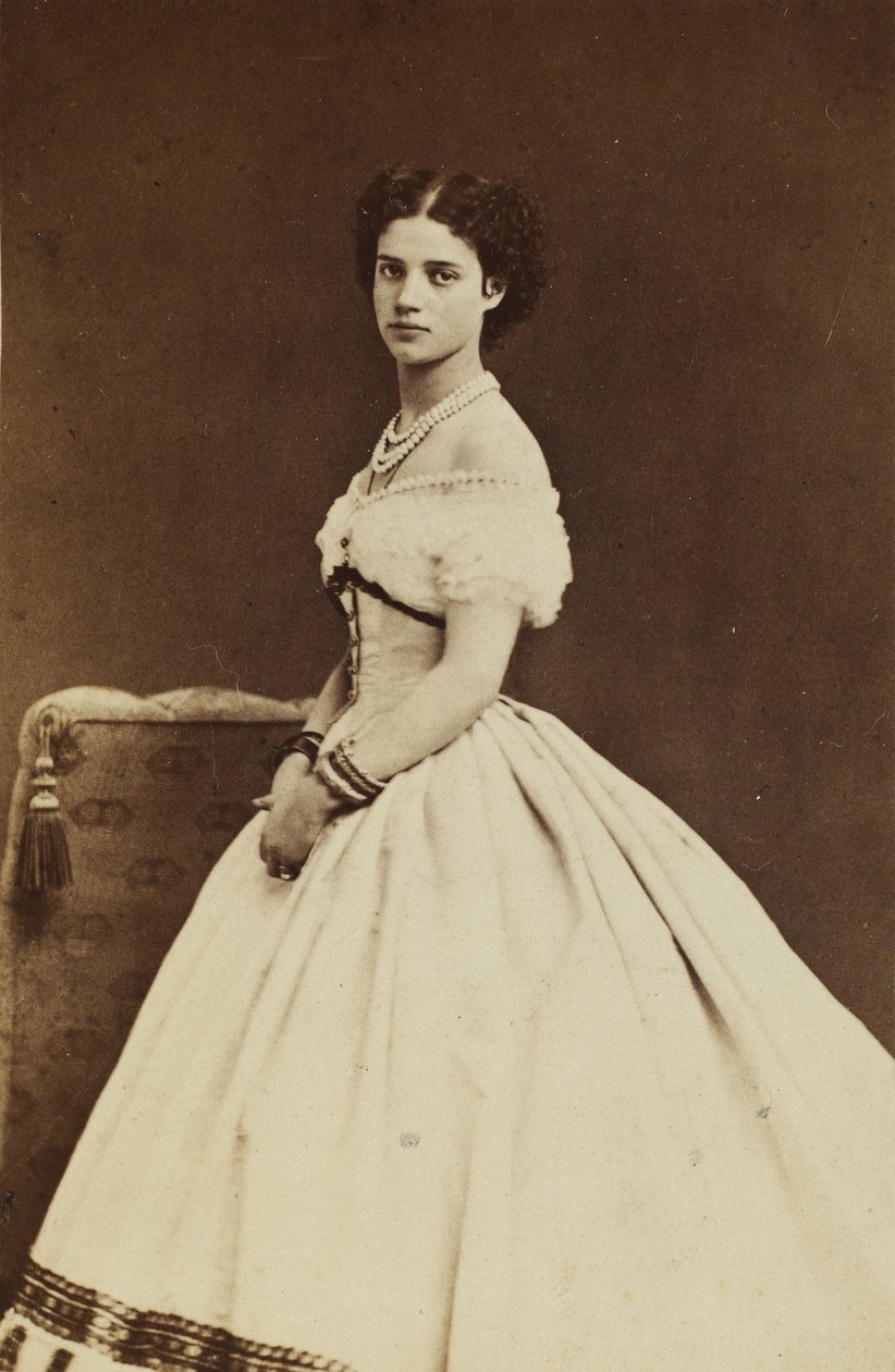 Porträtt av prinsessan Dagmar av Danmark 1847-1928, 1866. av Georg Emil Hansen