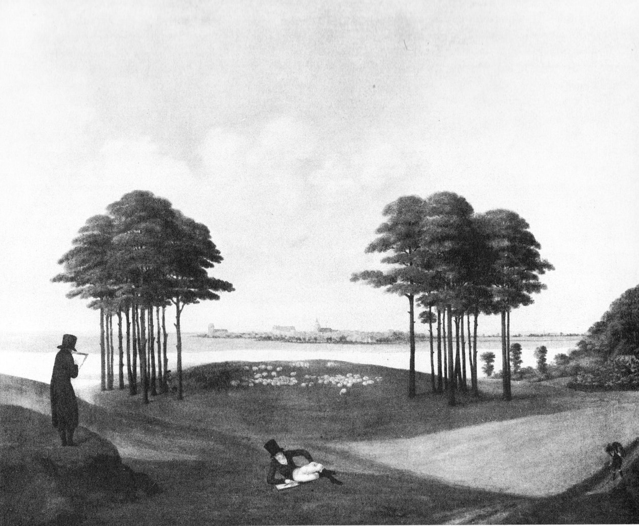 Utsikt över staden Güstrow av Georg Friedrich Kersting