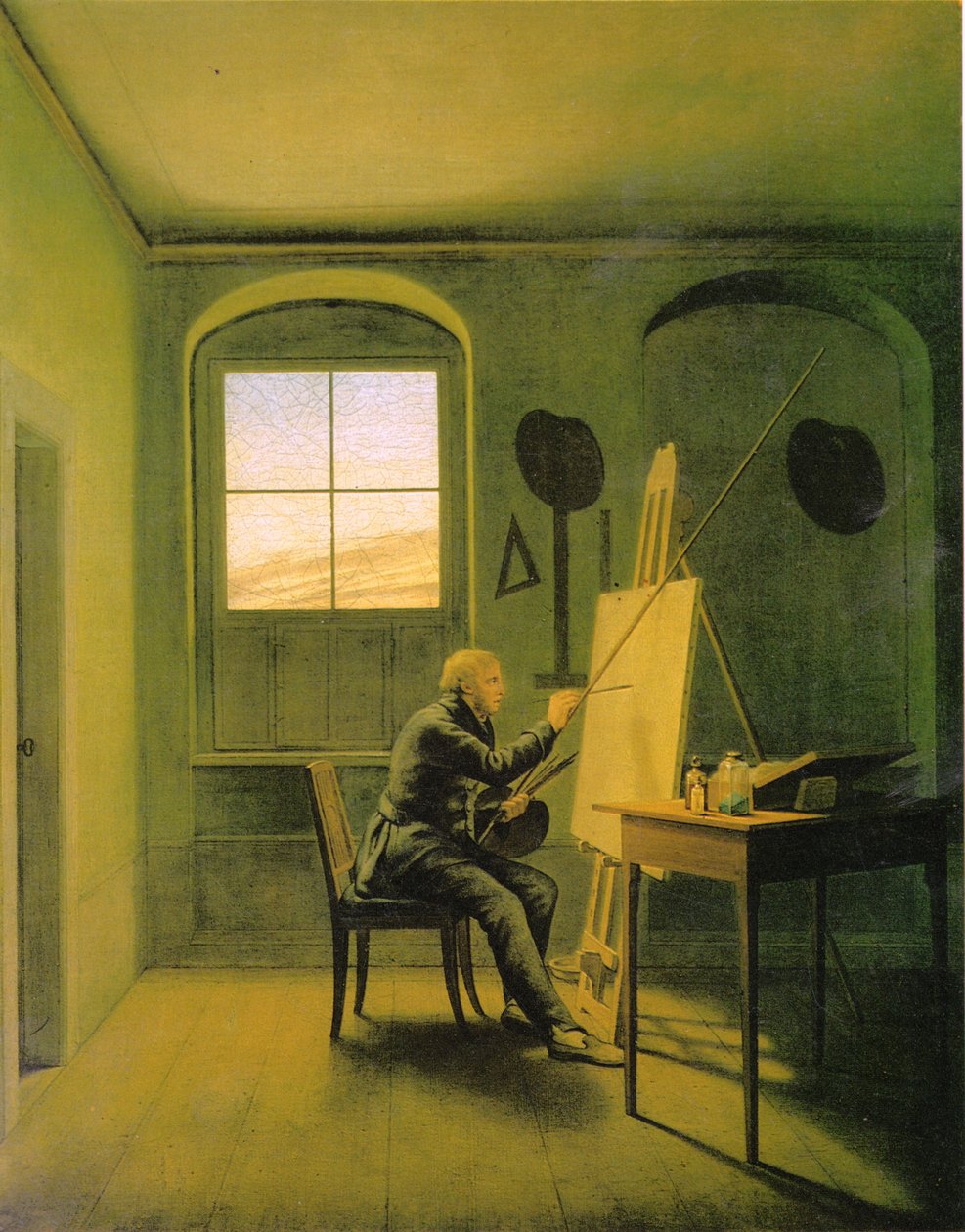 Caspar David Friedrich i ateljén av Georg Friedrich Kersting