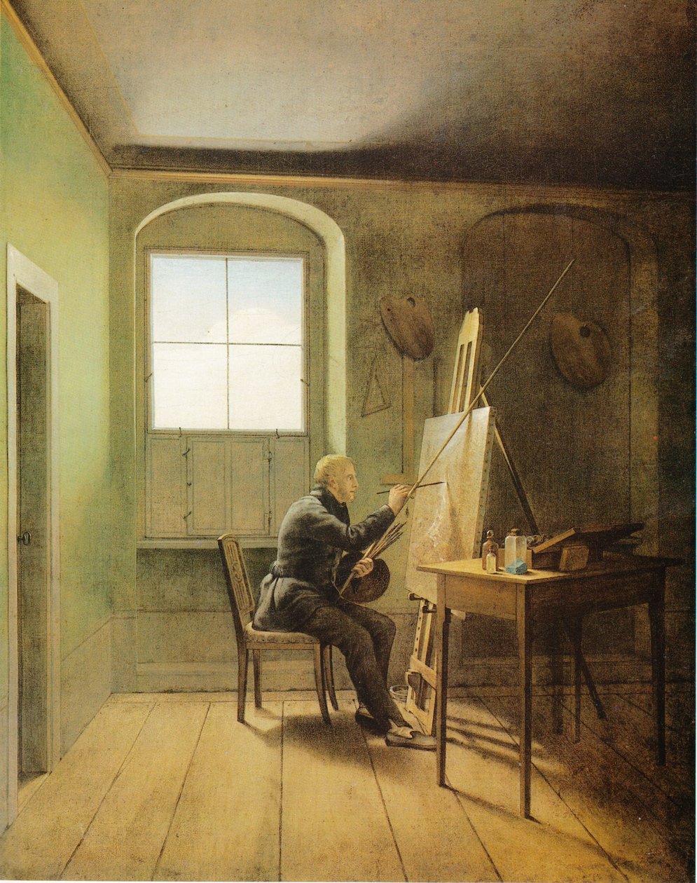 Tyska: Caspar David Friedrich i sin ateljé Caspar David Friedrich i sin ateljé (1811) av Georg Friedrich Kersting