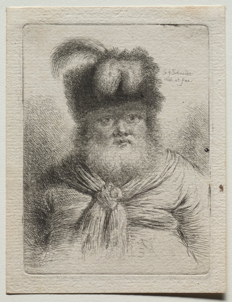 Gammal man i en pälsmössa av Georg Friedrich Schmidt