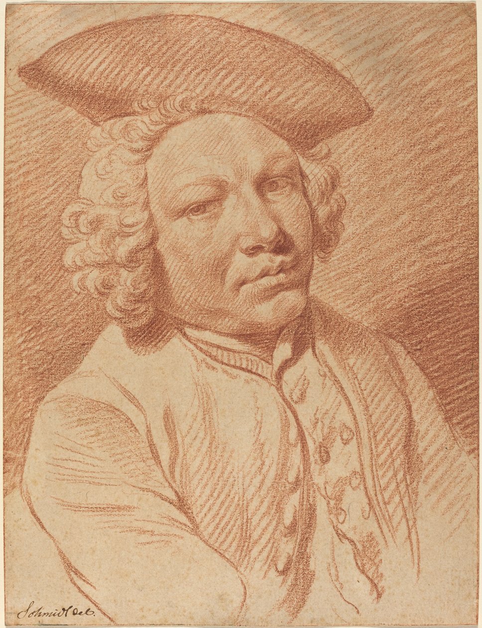 Porträtt av en man i en tricornhatt av Georg Friedrich Schmidt