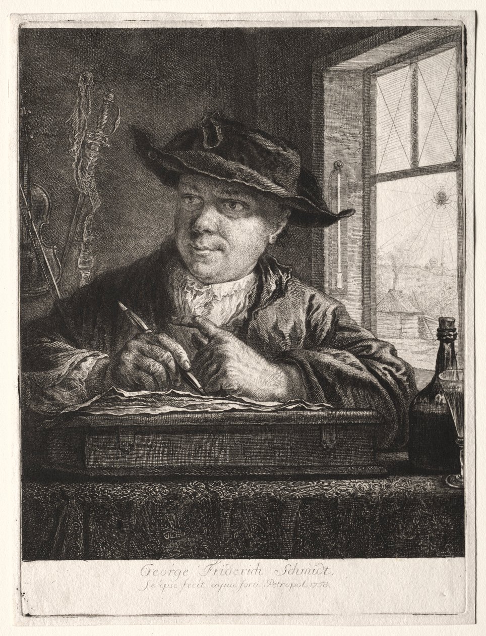 Självporträtt. av Georg Friedrich Schmidt