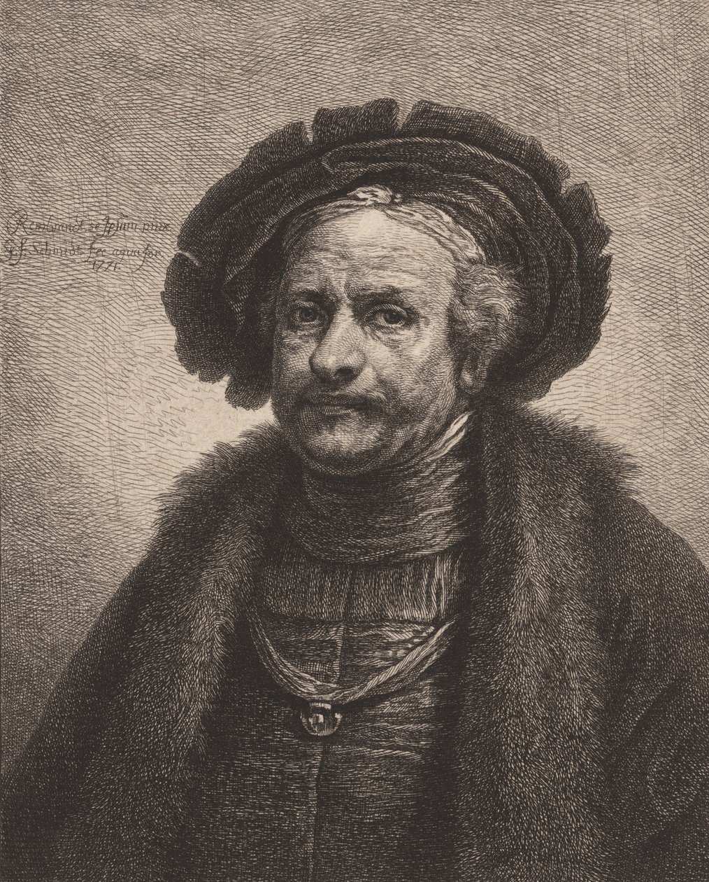 Självporträtt av Rembrandt, 1771. av Georg Friedrich Schmidt