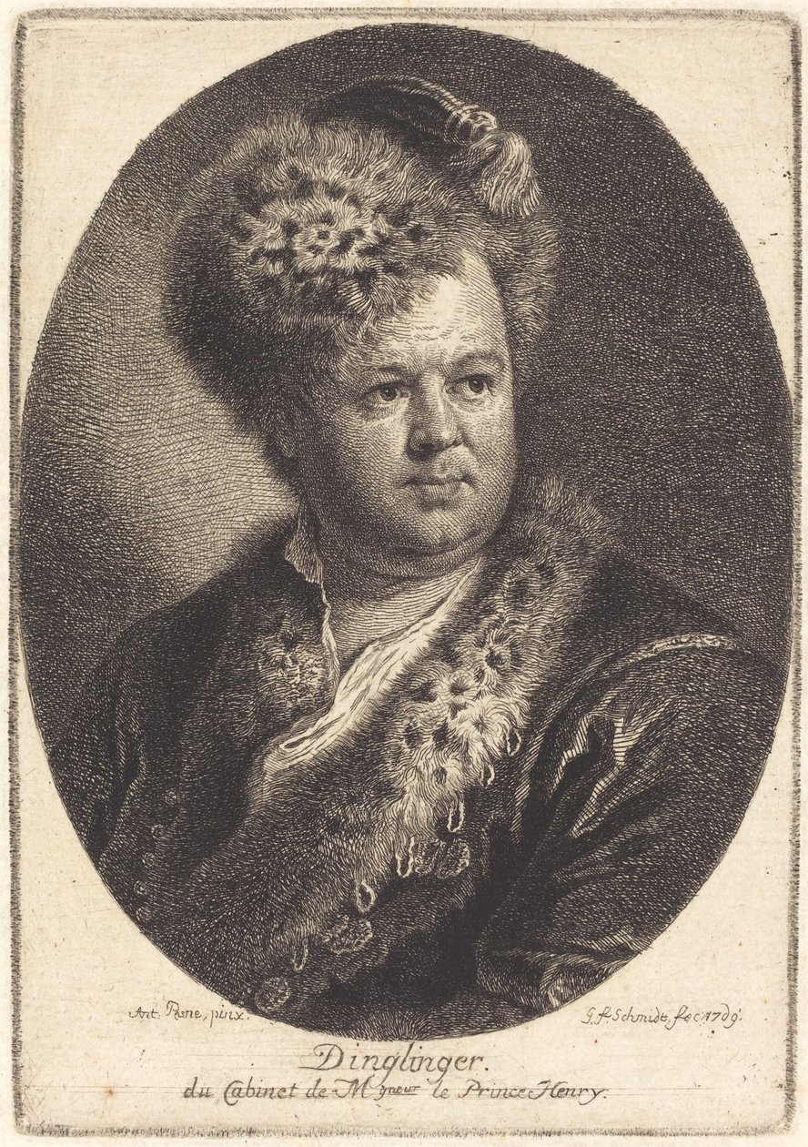 Johann Melchior Dinglinger av Georg Friedrich Schmidt after Antoine Pesne